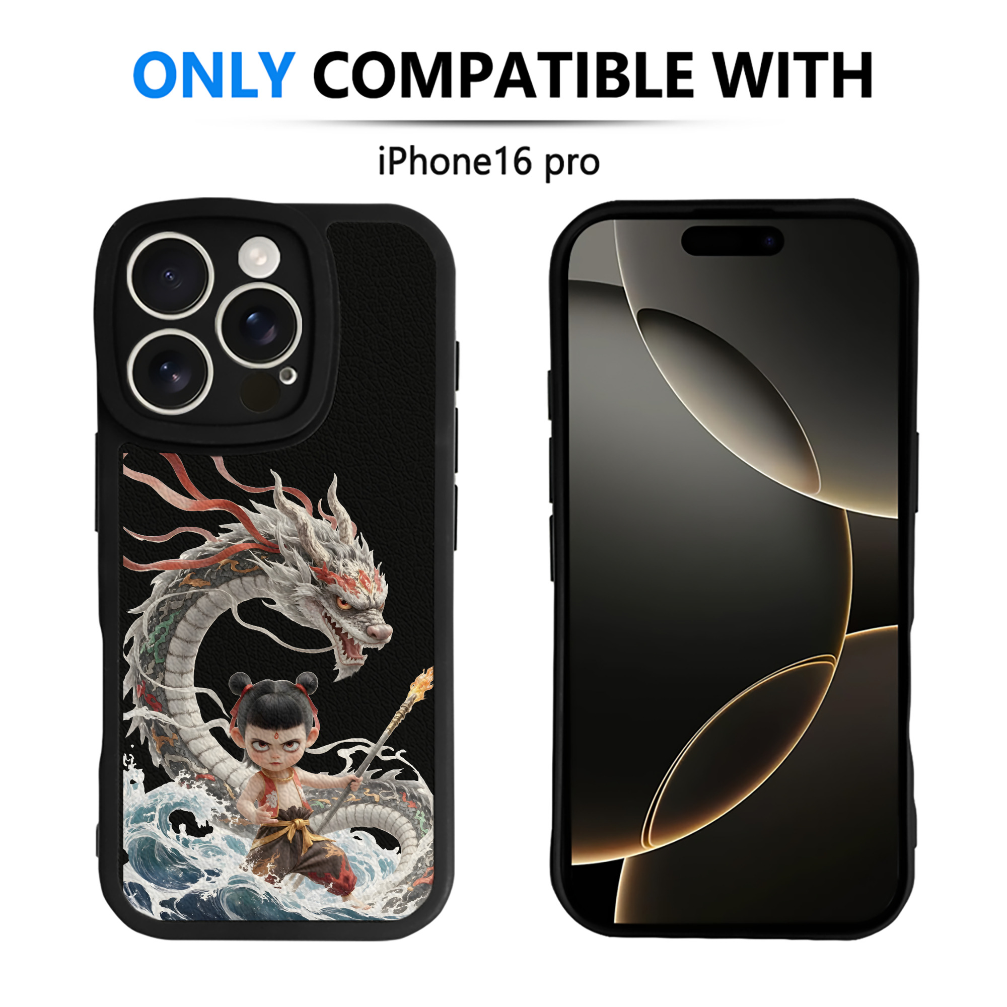（画像用） Ne Zha 2 ナタ 魔童の大暴れ 【iPhone 16シリーズ対応】シリコンスマホケース（レザー調） 材質：シリコン